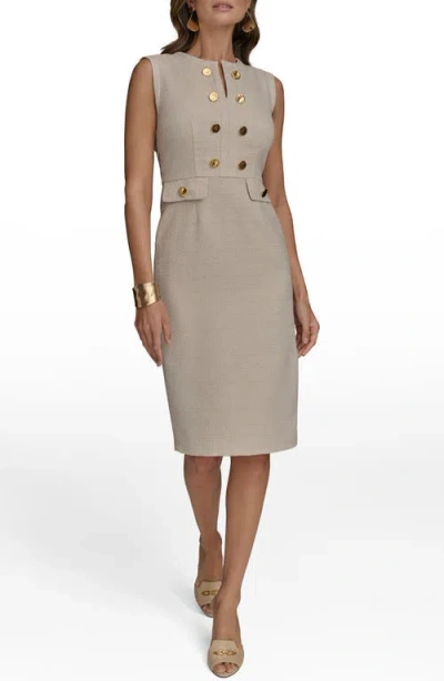 Donna Karan New York Sleeveless Sheath Dress In Neutral