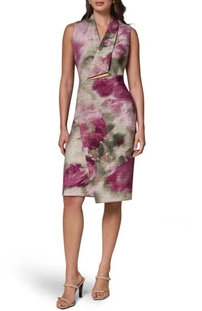 Donna Karan New York Sleeveless Sheath Dress In Animal Print