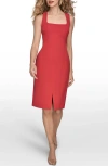 Donna Karan New York Sleeveless Sheath Dress In Red