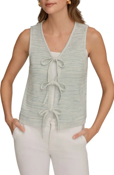 Donna Karan New York Sleeveless Space Dye Cotton Blend Vest In Gray