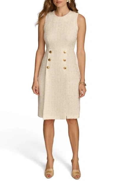 Donna Karan New York Sleeveless Tweed Sheath Dress In Neutral