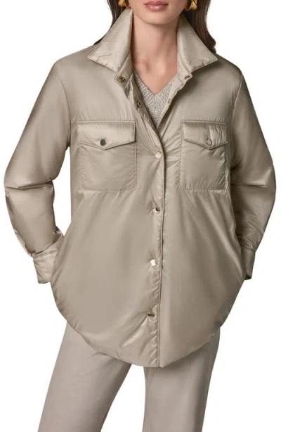 Donna Karan New York Snap Front Shirt Jacket In Neutral