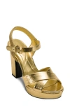 Donna Karan New York Stefania Ankle Strap Platform Sandal In Gold