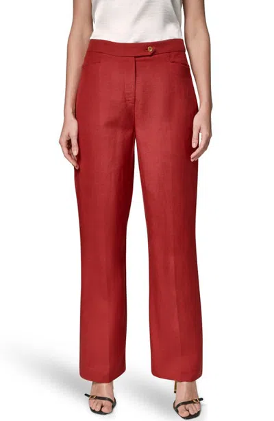 Donna Karan New York Straight Leg Pants In Red