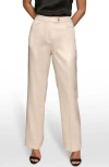 Donna Karan New York Straight Leg Satin Pants In White