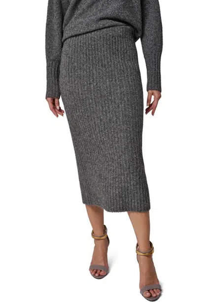 Donna Karan New York Straight Sweater Skirt In Gray