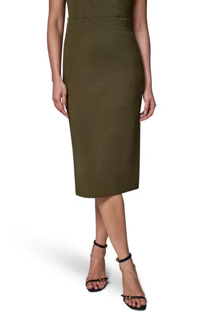 Donna Karan New York Straight Sweater Skirt In Green