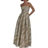 Donna Karan New York Strapless Fit & Flare Gown In Cream/gold