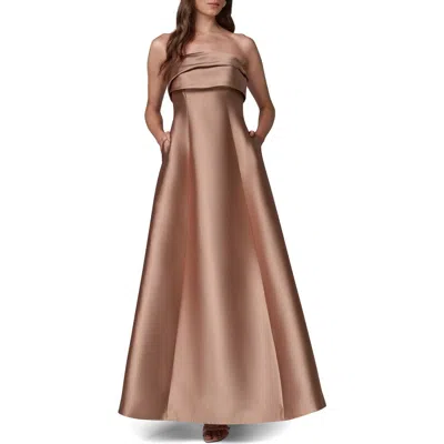 Donna Karan New York Strapless Mikado Ball Gown In Neutral
