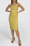 Donna Karan New York Strapless Sheath Dress In Chartreuse