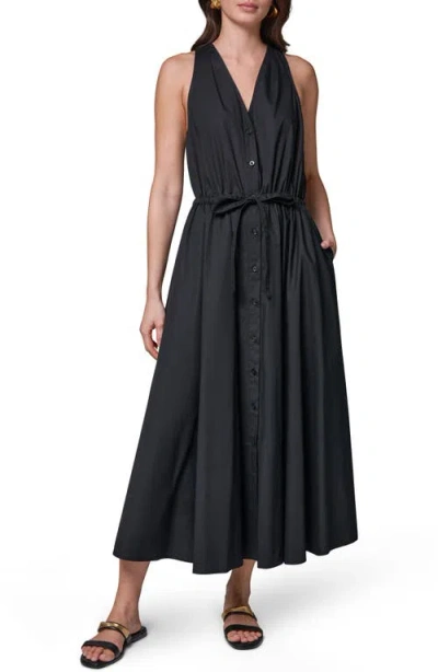 Donna Karan New York Stretch Poplin Maxi Dress In Black