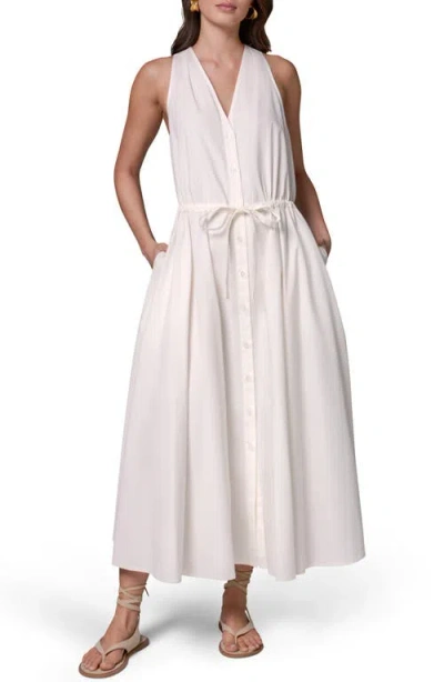 Donna Karan New York Stretch Poplin Maxi Dress In White