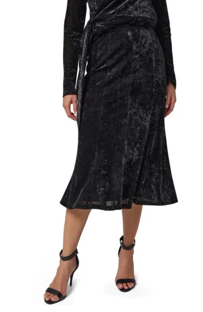 Donna Karan New York Stretch Velvet Midi Skirt In Black