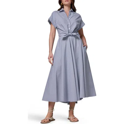 Donna Karan New York Stripe Midi Shirtdress In Blue