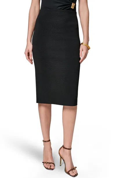 Donna Karan New York Sweater Midi Pencil Skirt In Black
