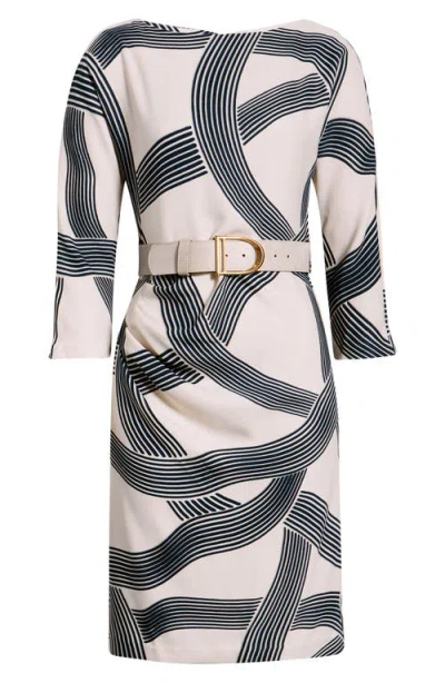 Donna Karan New York Swirl Print Belted Dress In Multi
