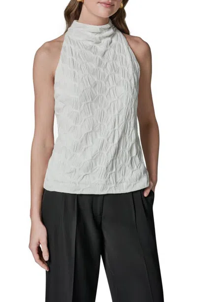 Donna Karan New York Texture Mock Neck Top In Gray