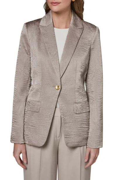 Donna Karan New York Texture One-button Blazer In Gray