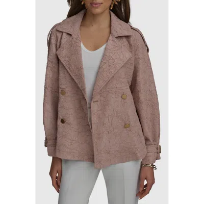 Donna Karan New York Textured Double Breasted Trench Jacket In Apricot Haze