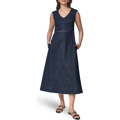 Donna Karan New York The Donna Sleeveless Denim Maxi Dress In Blue