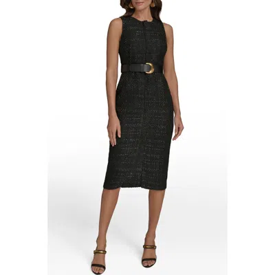 Donna Karan New York Tweed Sheath Midi Dress