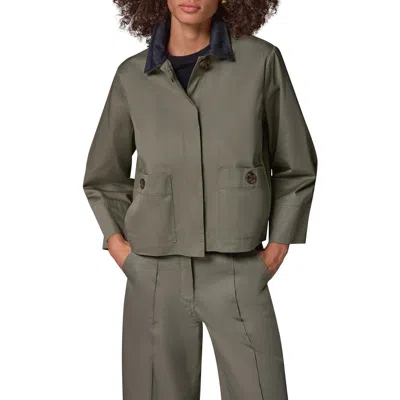 Donna Karan New York Twill Bell Sleeve Trapeze Shirtjacket In Green