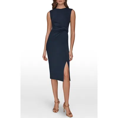 Donna Karan New York Twist Waist Sheath Dress In Blue