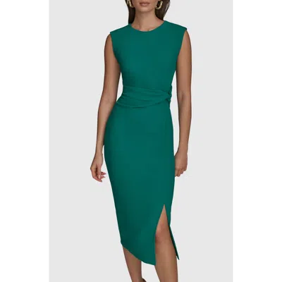 Donna Karan New York Twist Waist Sheath Dress In Green