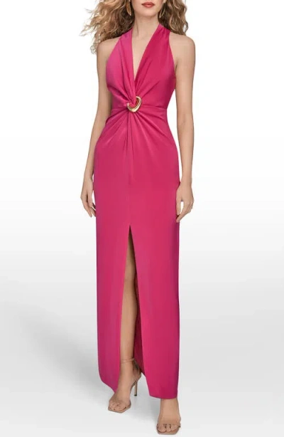 Donna Karan New York Twisted Sleeveless Gown In Pink