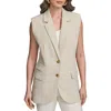 Donna Karan New York Two-button Vest In Tuscan Grey