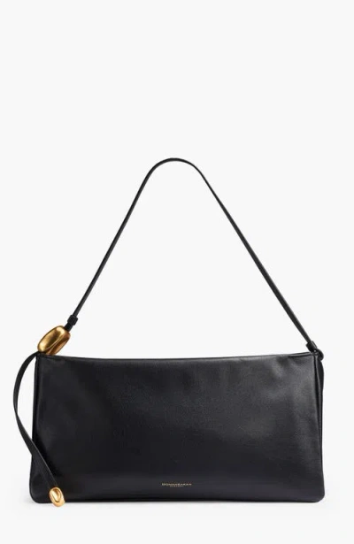 Donna Karan New York Velvet Large Shoulder Bag In Black