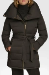 Donna Karan New York Water Resistant Belted Puffer Coat In Gray