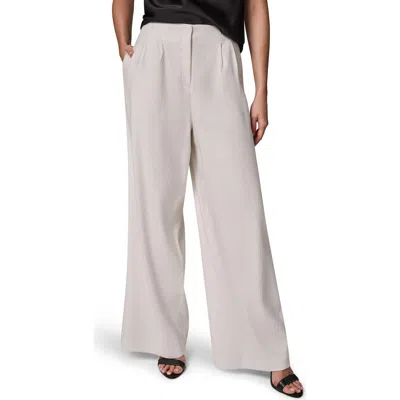 Donna Karan New York Wide Leg Linen Blend Pants In White