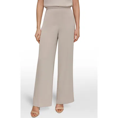 Donna Karan New York Wide Leg Pull-on Pants In Gray