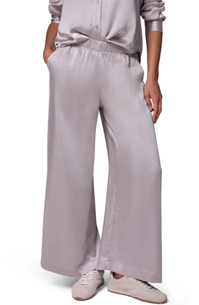 Donna Karan New York Wide Leg Satin Pants In Silver
