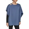 Donna Karan New York Wool Blend Cape In Gray