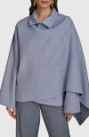 Donna Karan New York Wool Blend Cape Wrap In Glacial Bl