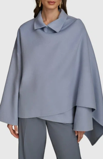 Donna Karan New York Wool Blend Cape Wrap In Glacial Bl