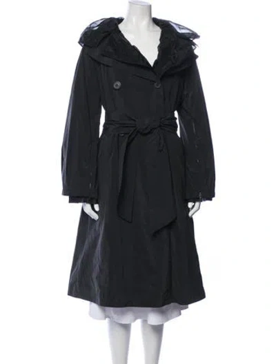 Pre-owned Donna Karan Nylon Coat In Black