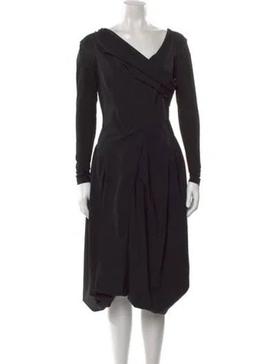 Pre-owned Donna Karan Nylon Midi Length Dress In Black