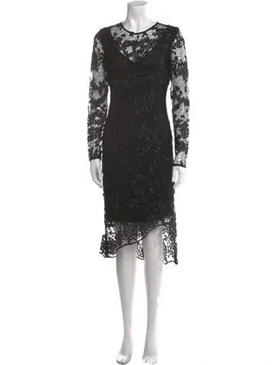 Pre-owned Donna Karan Nylon Midi Length Dress W/ Tags In Black