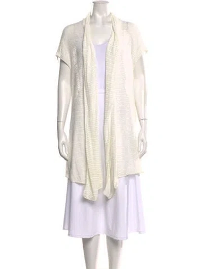 Pre-owned Donna Karan Nylon Open Front Top In Neutral