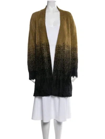 Pre-owned Donna Karan Nylon Patterned Jacket In Green