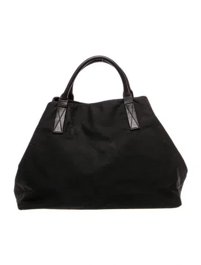 Pre-owned Donna Karan Nylon Top Handle Bag In Black