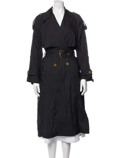 Pre-owned Donna Karan Nylon Trench Coat In Gray