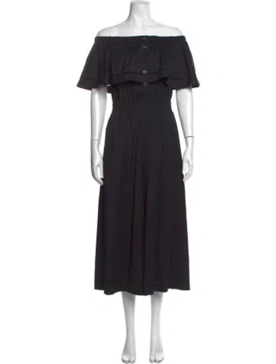Pre-owned Donna Karan Off-the-shoulder Jumpsuit In Black