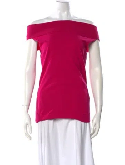 Pre-owned Donna Karan Off-the-shoulder Sweater In Red