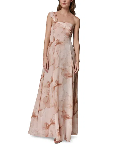 Donna Karan New York Floral Print Asymmetric Gown In Neutral