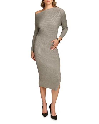 DONNA KARAN ONE SHOULDER SWEATER DRESS 