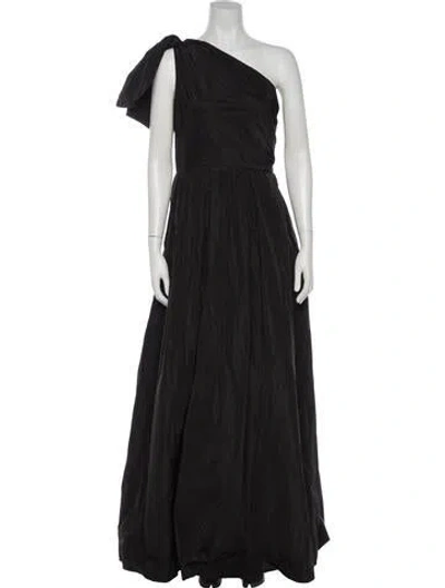 Pre-owned Donna Karan One-shoulder Long Dress In Black
